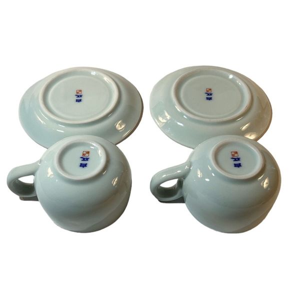 Vintage Celadon Light Blue Tea Cup and Saucer Set - Picture 8 of 10